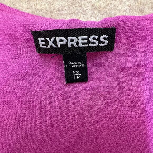 Express Bright Purple Asymmetrical Sleeveless Tank Top XS - Picture 3 of 5